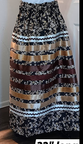 Brown Gold Ribbon Skirt
